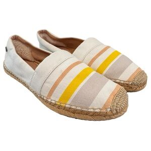 UGG Reneda Stripe Tan Yellow Gray canvas espadrille flats shoes size 7